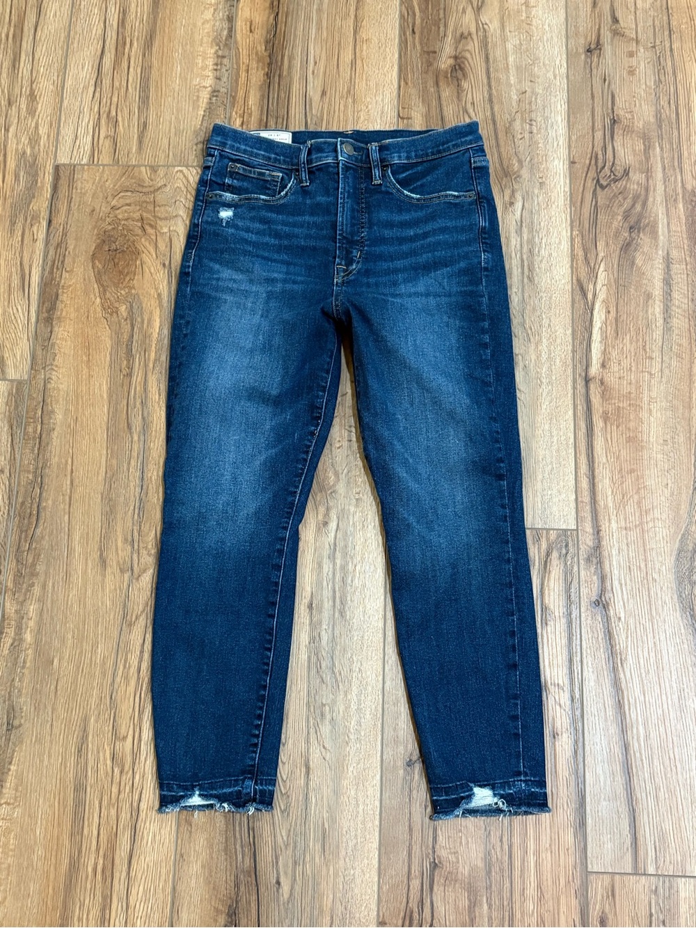 Gap True Skinny Ankle Sky High Rise Dark Blue Women’s Jeans Rough Hem 28/6P